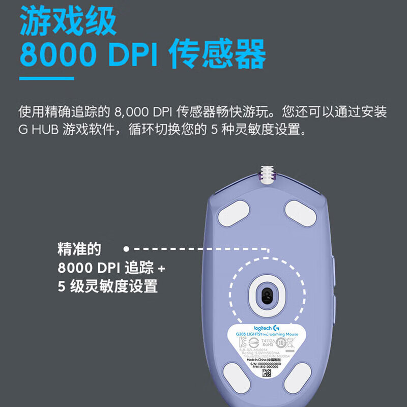 罗技G102 二代 游戏鼠标 黑色高清大图