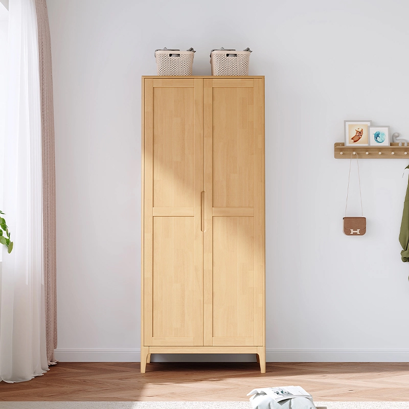 臻远ZY4031131 简约实木衣柜对开双门收纳柜高清大图