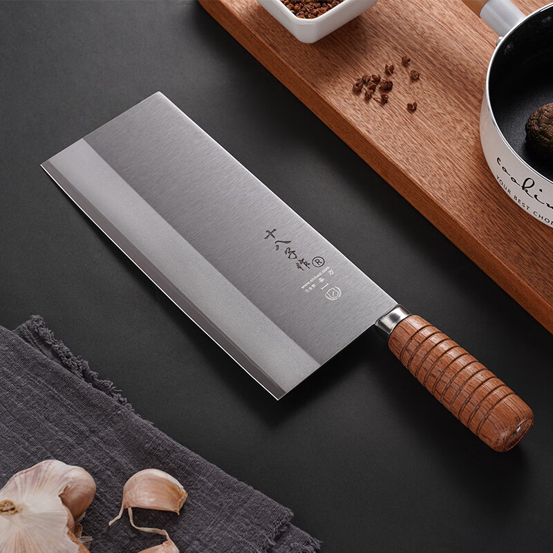 十八子作 专业中式厨刀 复合钢菜刀厨师刀切片刀 名典系列1号桑刀 F208-1
