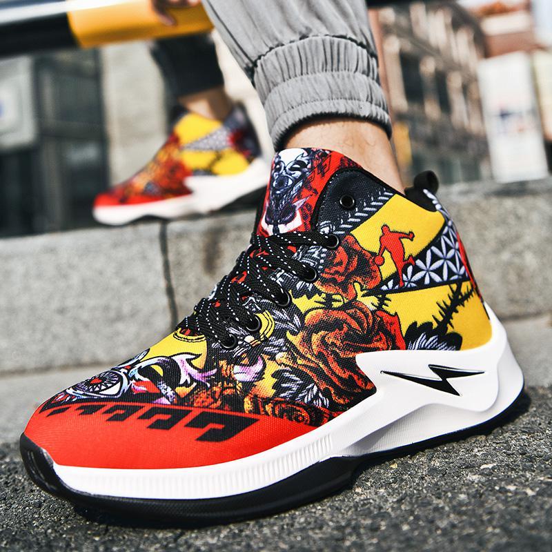 尘贺鸳鸯双色篮球鞋男女高帮减震防滑耐磨透气学生涂鸦潮流个鞋