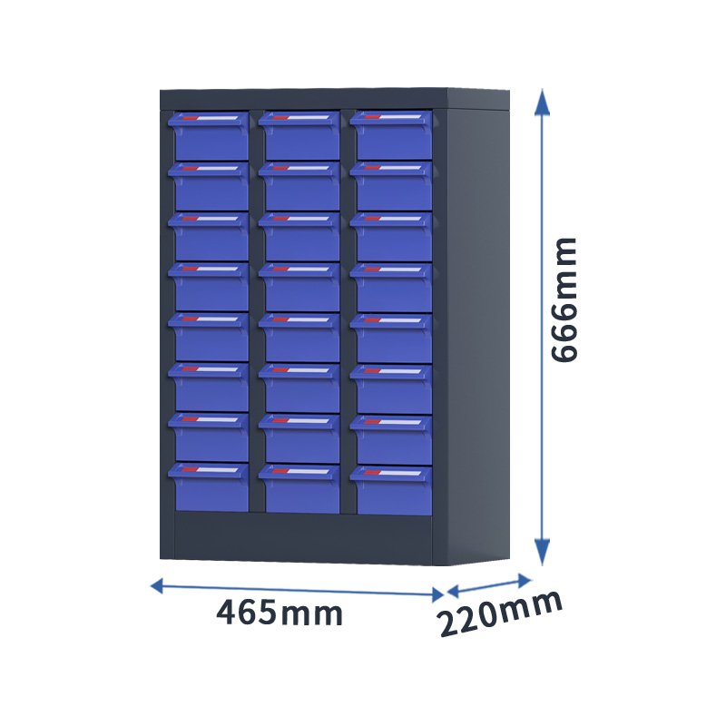 臻远 ZYLJG-W64 零件柜 24抽蓝色无门中号 465*220*666高清大图