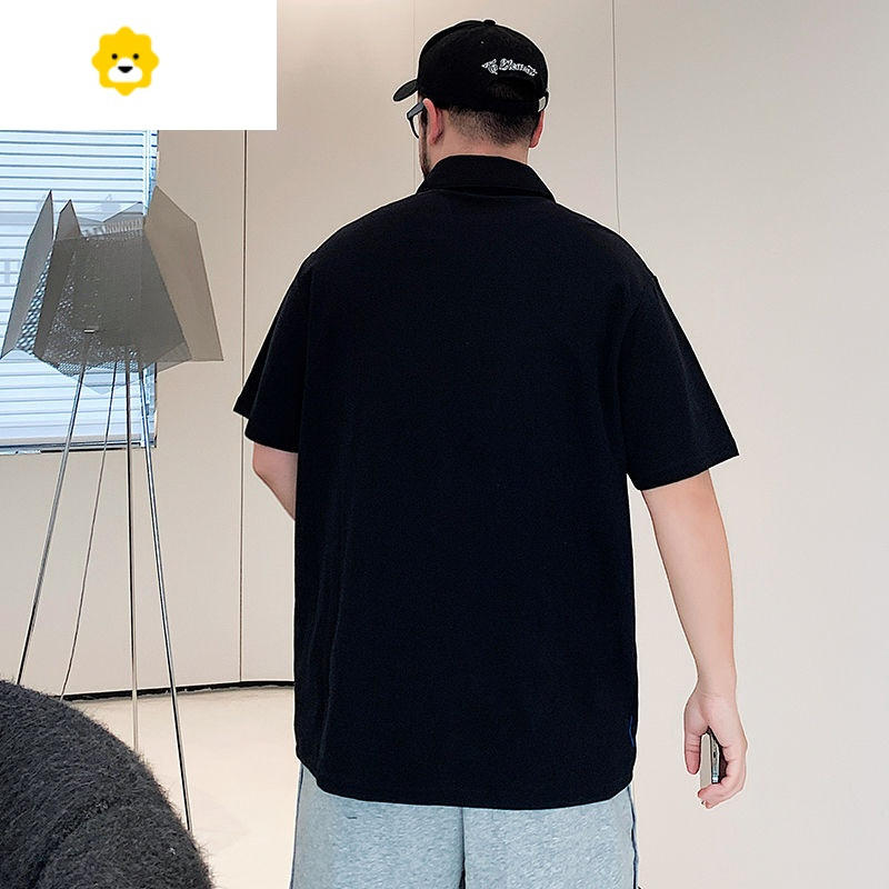 fishbasket季新款polo衫男胖子加肥加大休闲短袖t恤肥佬宽松大码半袖