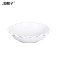 珑伽辛 白色陶瓷太阳碗 菜碗 9英寸/个