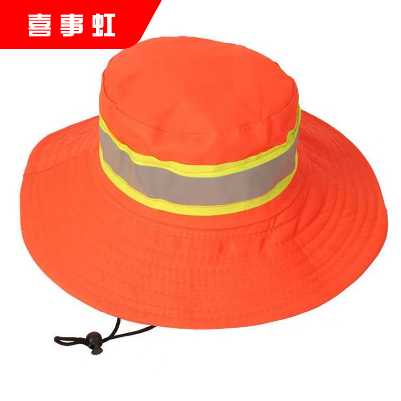 喜事虹 网面防晒帽 遮阳防晒渔夫帽 橘色 个高清大图