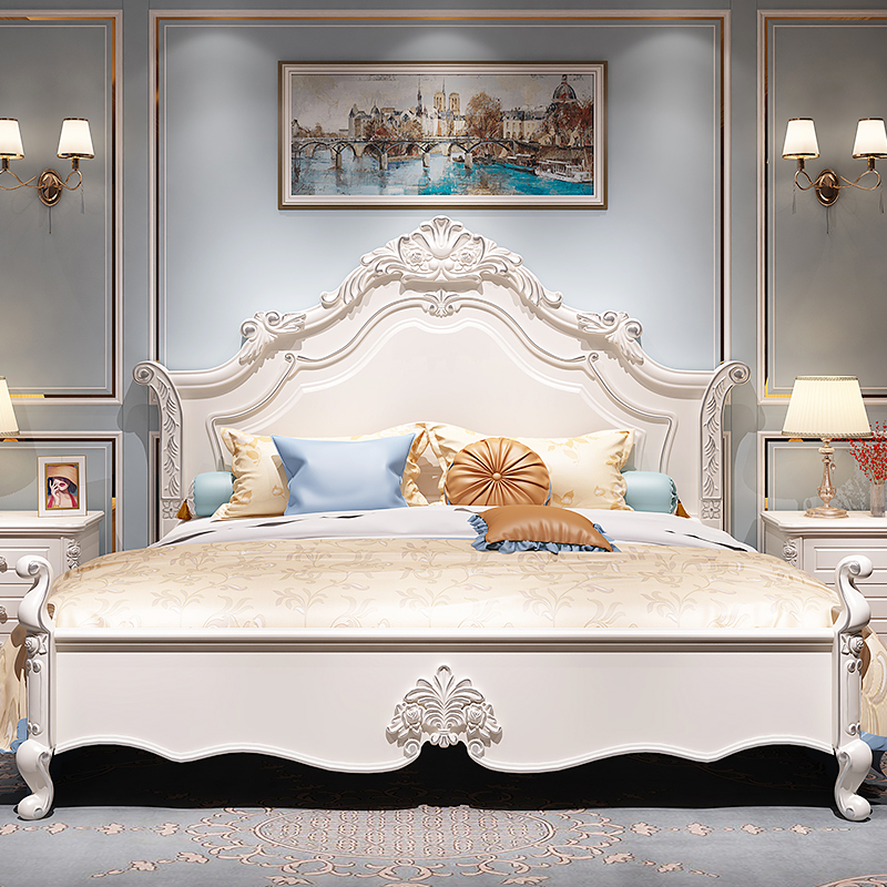 欧式床奢华现代简约