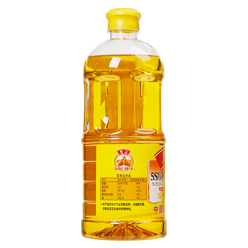 鲁花5S压榨一级花生油 食用油 物理压榨花生油 1L