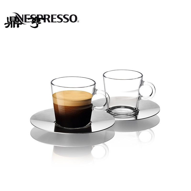 鼎亨 View 系列大杯咖啡杯组 钢化玻璃咖啡杯 含杯碟