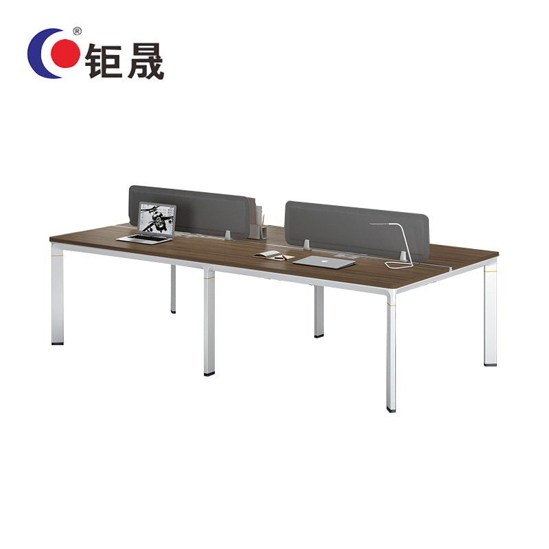 钜晟办公桌钢架四人位办公桌2.8米屏风职员桌电脑桌JS-GZ2812
