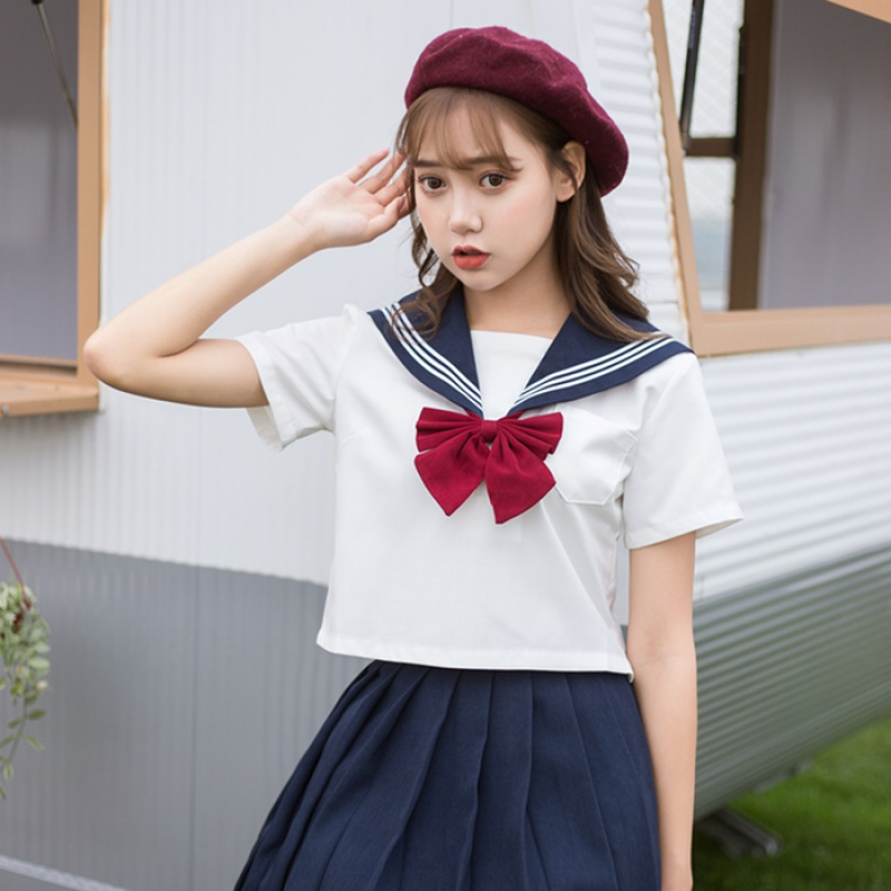 正统原创软妹白黑三本jk制服裙基础款水手服不良学院风套装正版女