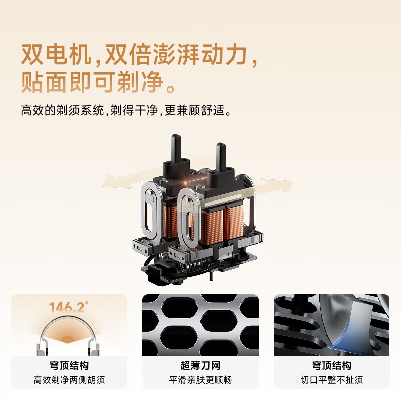 徕芬 直线往复式剃须刀 P3 pro 新年礼盒版鎏金色高清大图