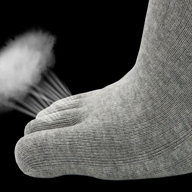 恒源祥五指袜男袜子男士纯棉薄款网眼透气分趾脚趾中筒袜图片