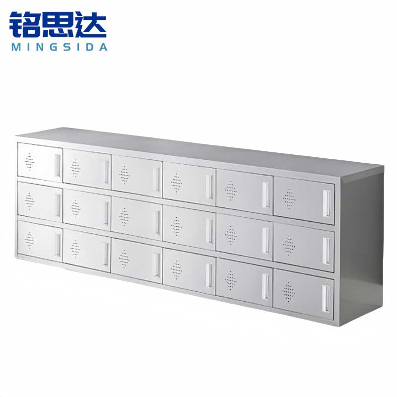 铭思达不锈钢鞋柜单面18门个高清大图