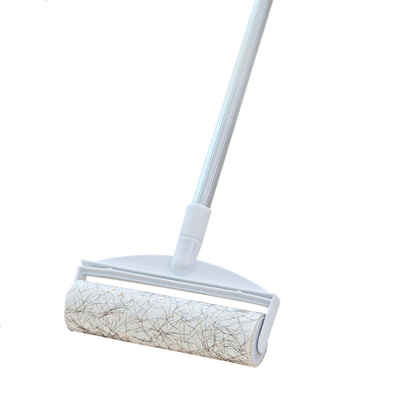 可伸缩地毯滚筒式粘地板粘毛器可撕式沾毛粘尘纸除尘器可水洗滚刷