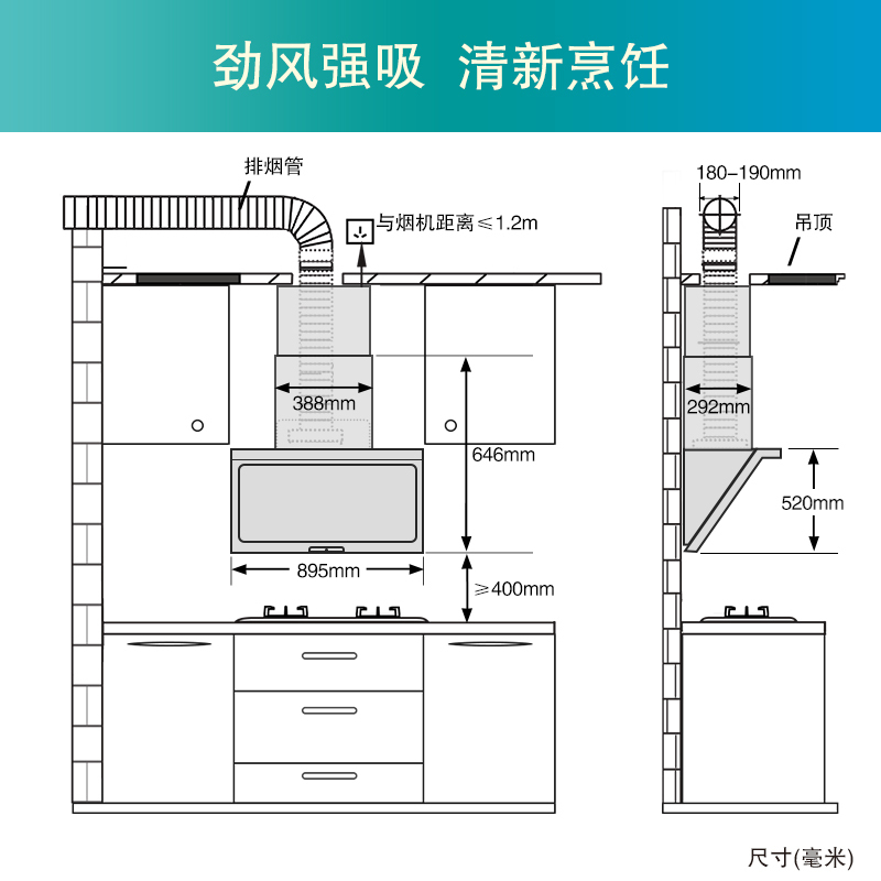 西门子(SIEMENS)CXW-220-LS67SA962W 侧吸式大吸力抽油烟机飓风速吸油烟机 17立方