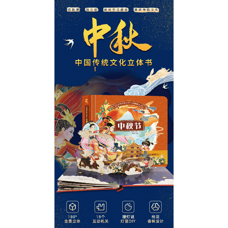正版新书]中国传统文化立体翻翻书 中秋节青葫芦9787517097556高清大图