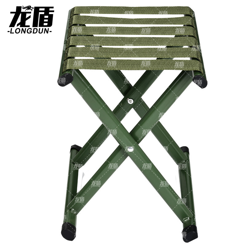 龙盾户外单人折叠椅折叠凳子马扎小凳子钓鱼椅排队军训35中号军绿