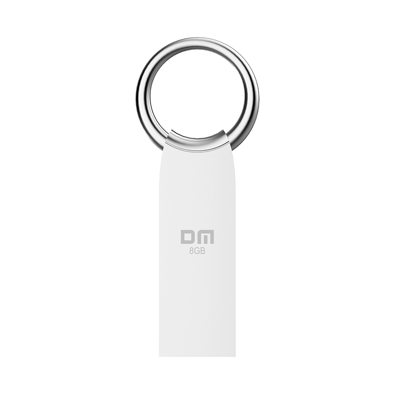 DM 8GB USB2.0 U盘 小圆PD175 银色 小巧便携金属车载防水防震电脑优盘 投标招标小u盘