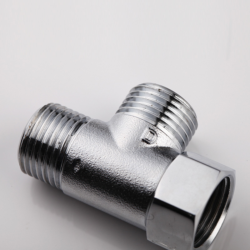 科勒4分精铜活接三通角阀一进二出内外牙转接口分水阀分水器接头