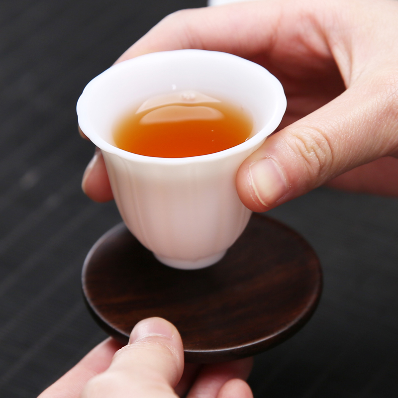 杯垫茶杯垫茶道功夫茶杯托烘焙精灵茶托创意茶具配件大全隔热 黑檀木方形杯垫套组