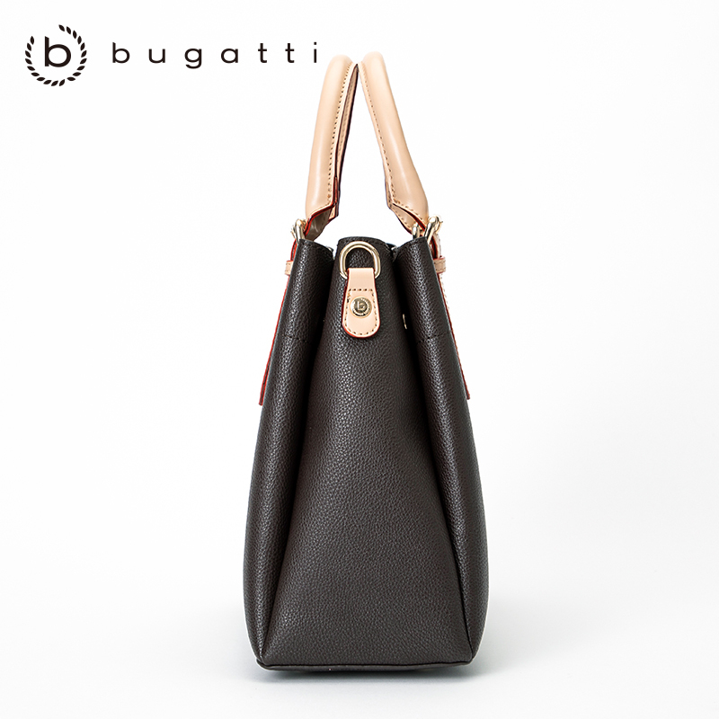 bugatti 德国轻奢品牌 新款女士棕色简约欧美风时尚手提包礼盒装斜跨包包妈妈款洋气质高级感女包