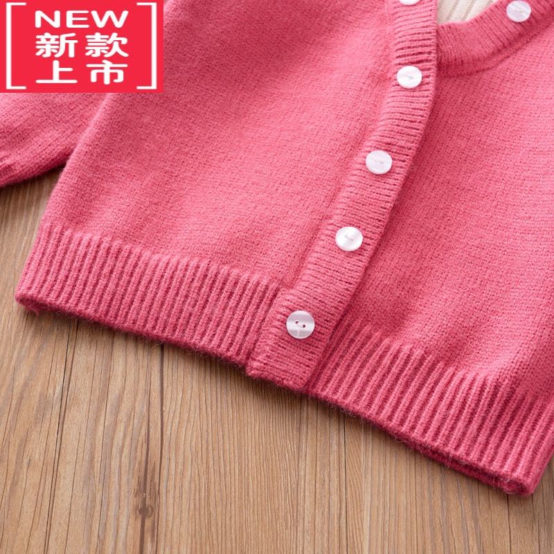 可莉允女童毛衣秋冬装新款小宝宝针织衫加厚儿童上衣外穿春秋季大童外套图片