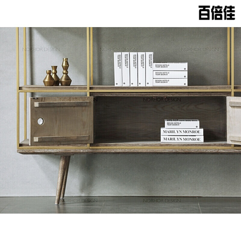 新款创意LOFT铁艺置物架复古书架北欧多层创意工业风家具展示架落地架壹德壹