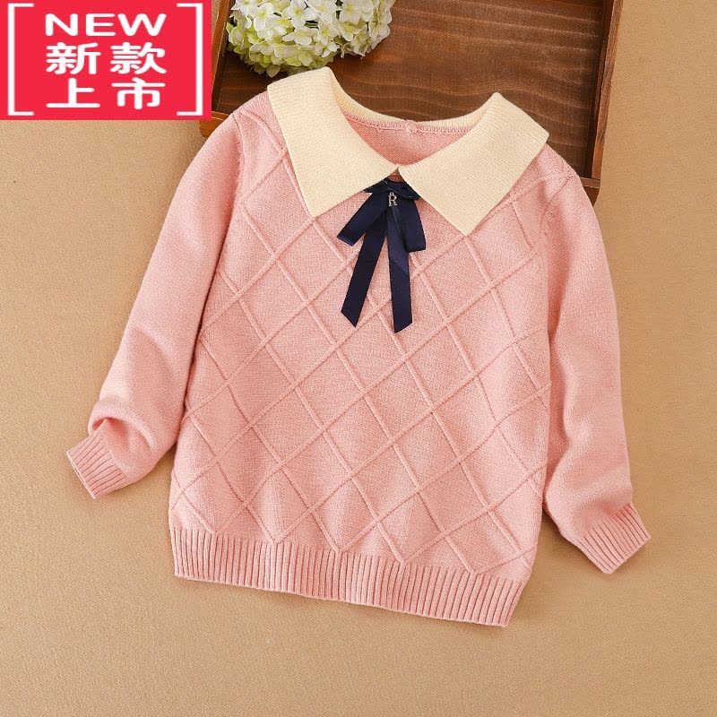 可莉允女童毛衣春秋款洋气套头衫2022秋冬新款儿童针织衫女宝宝打底上衣图片