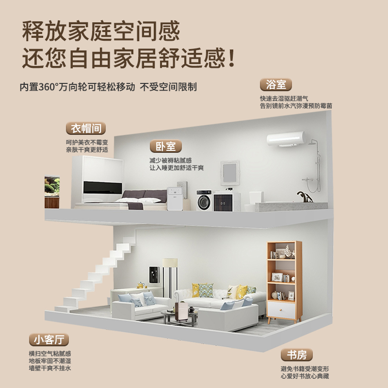 先锋除湿机家用抽湿器防潮定时吸湿器泵压排水免倒水14L/天适用于18-24平高清大图