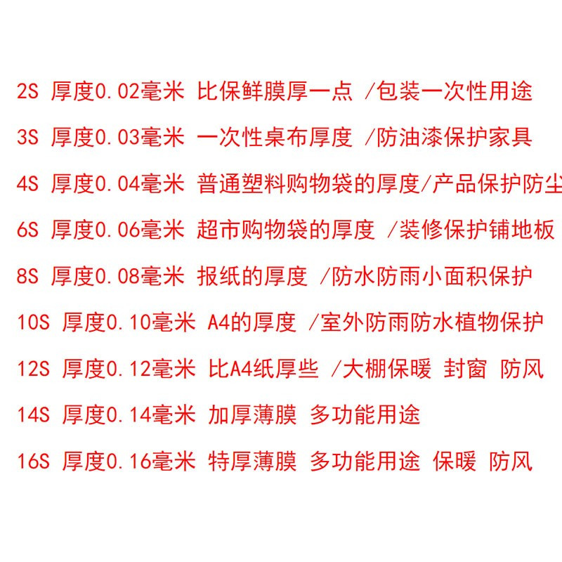 谐晟 PE透明塑料膜 8丝加厚塑料薄膜大棚膜防水塑料布防尘膜 2米宽150米 整卷 可定制