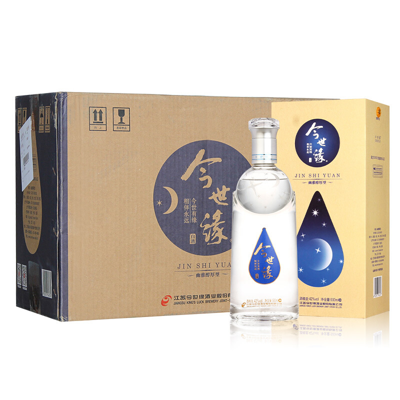 今世缘 生态月亮 42度 500ml*6 整箱 浓香型 白酒