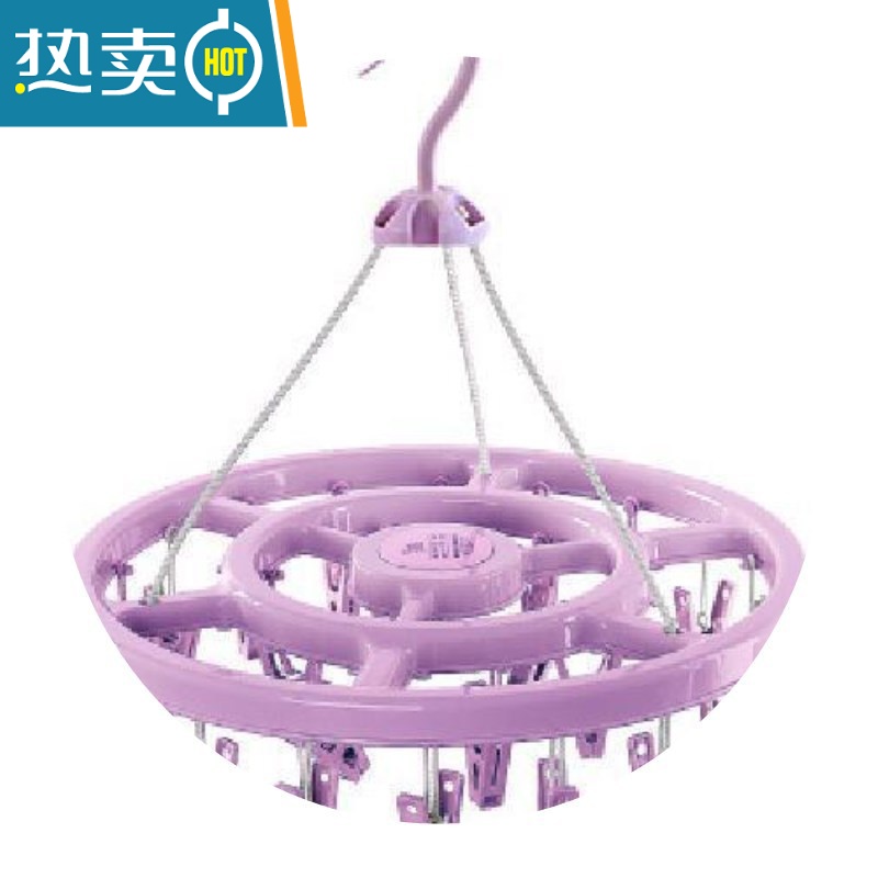 敬平凉衣架墙防盗网晾衣器挂钩金属挂钩多夹子多功能晾内衣裤晒袜架 绿色24夹 1个晒衣篮高清大图