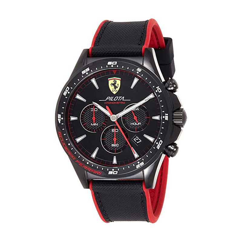 ferrari/法拉利pilota系列多功能运动硅胶防水石英男表手表0830623