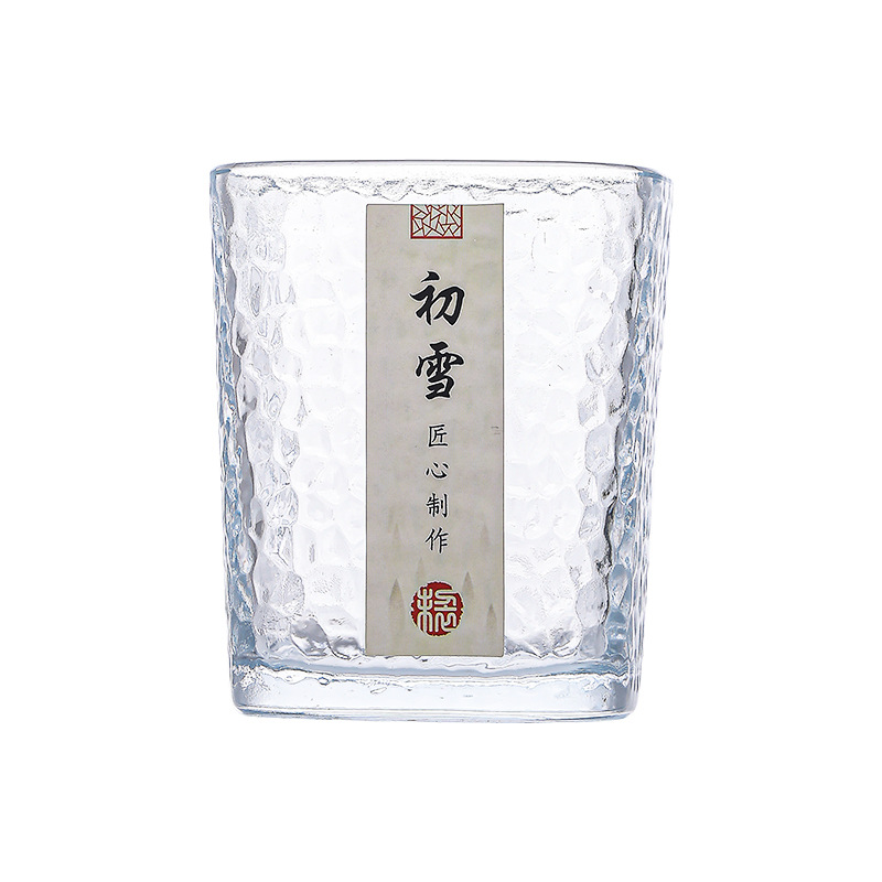 初雪锤纹玻璃小茶杯 4个起发 12个起彩盒包装发货-12个以内泡沫盒发货|230ml高清大图