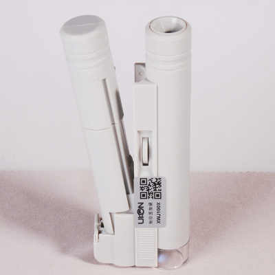 育空UKON袖珍100倍双管LED光学显微镜 XWJ100X高倍高清织布检测珠宝鉴赏放大镜(凸透镜)