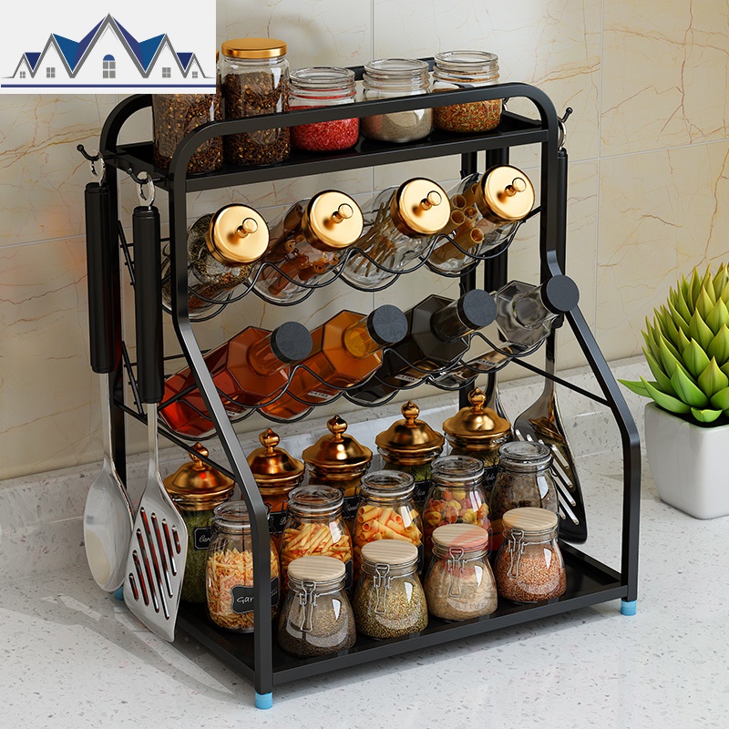 不锈钢调味品调料架子置物架厨房用品桌面油盐酱醋佐料瓶收纳层架_3_192高清大图