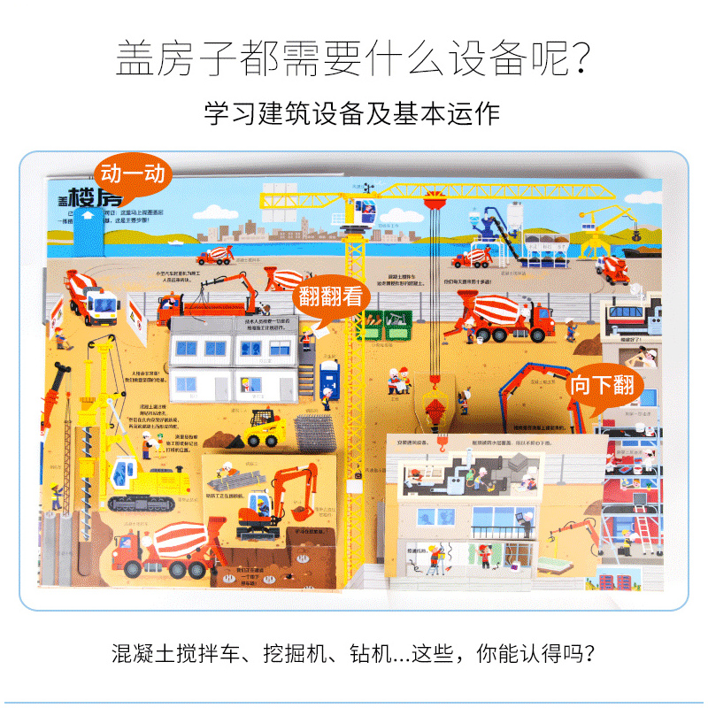 全5册 [正版]好忙好忙的大工地 儿童3d立体书 幼儿绘本3d翻翻图书好多好多的交通工具同系列书籍 3-4-6岁幼儿园男