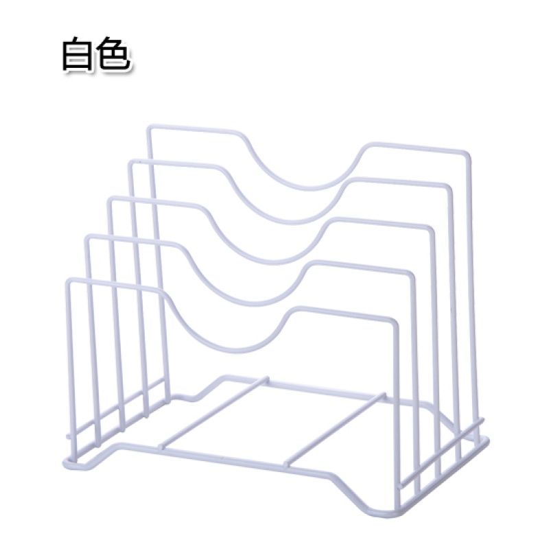 铁艺锅盖架多层坐式置物架放盖子的架子厨房台面菜板架案板收纳架收纳层架三维工匠 白色