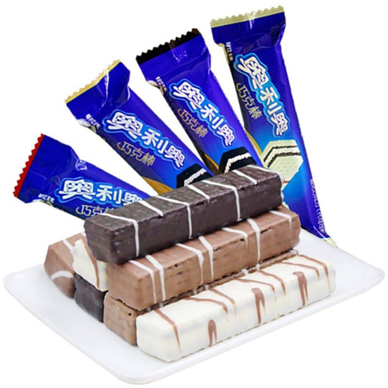 包邮奥利奥巧克力棒威化饼干散装500g多口味混合装巧克棒零食整箱批发白 