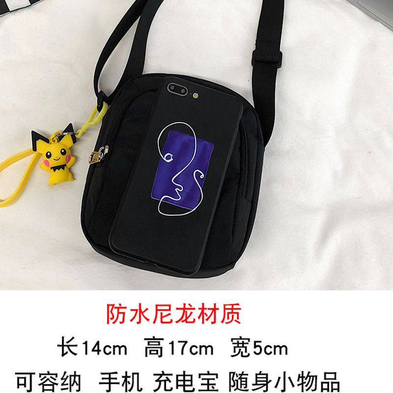 ins潮牌小挎包男士简约斜挎包女休闲日系轻便单肩斜跨手机包高清大图