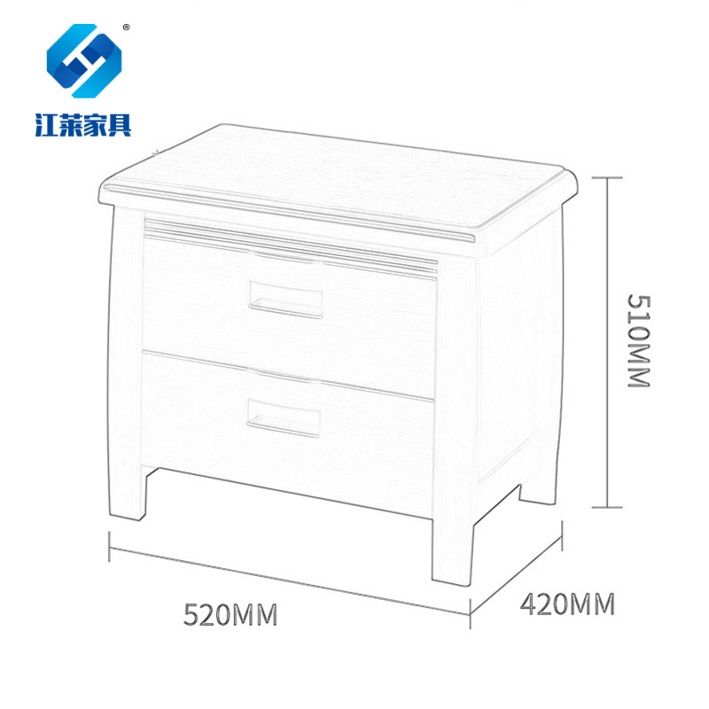 江莱新中式实木床头柜床边收纳柜储物柜收纳床柜小柜子 胡桃色高清大图
