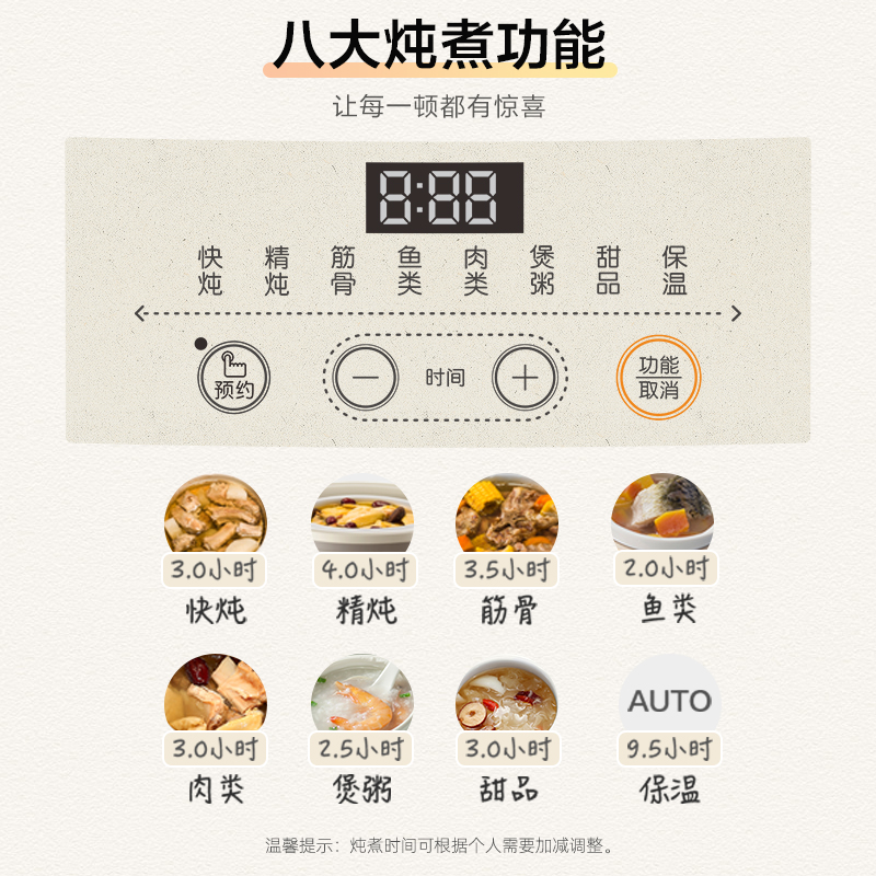 Bear/小熊 DDZ-B45B2 电炖锅电炖盅家用全自动多功能煲汤隔水炖高清大图