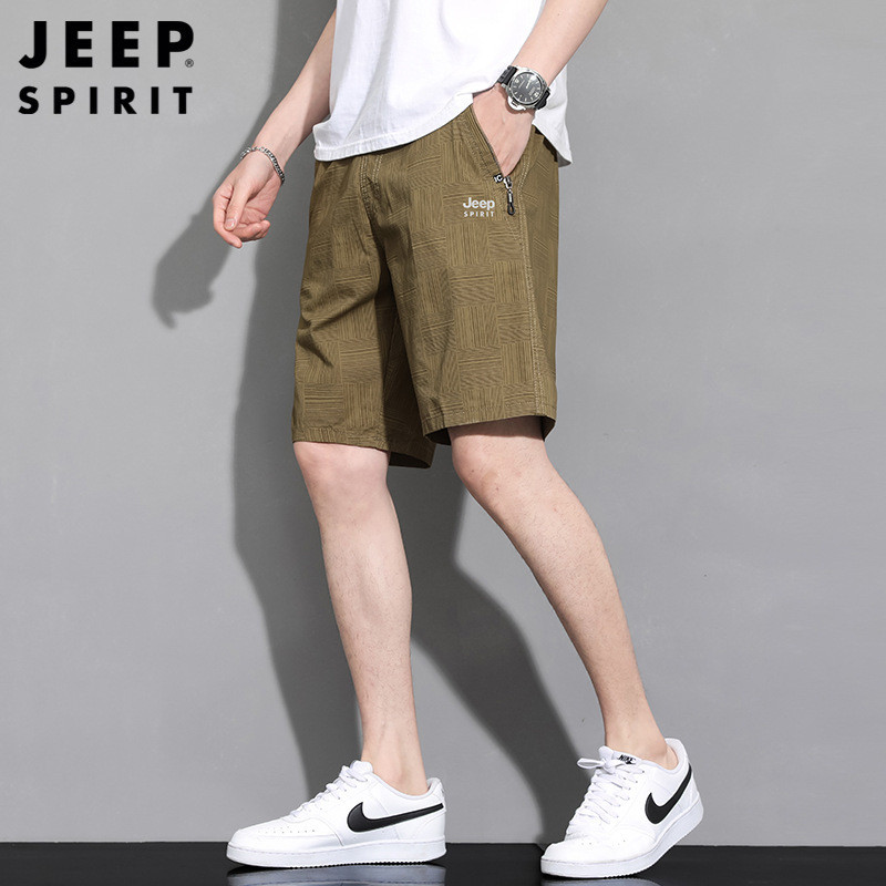 JEEP/吉普男夏季薄款裤子男五分裤宽松休闲短裤男户外运动