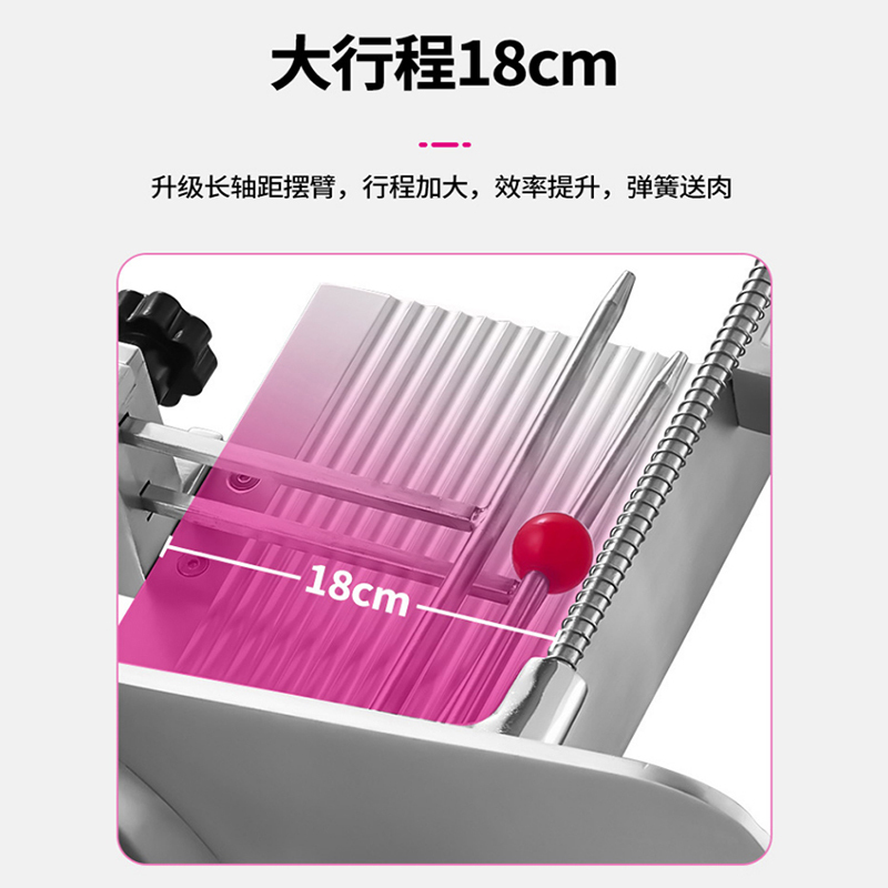lecon/乐创 切片机全自动商用切肉机牛羊肉卷电动台式不锈钢12寸切肉片机 切肉机高清大图