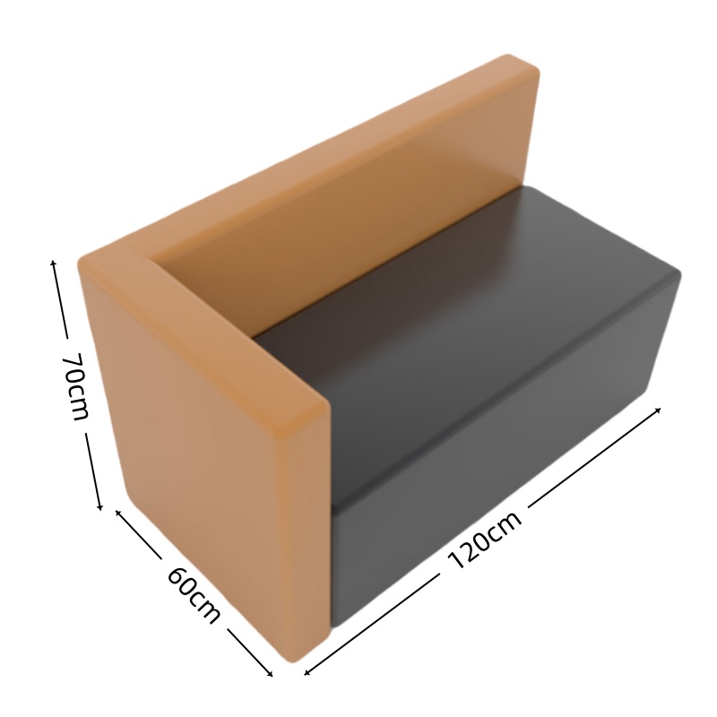 智叶舟休闲沙发双人位120*60*70cm张高清大图