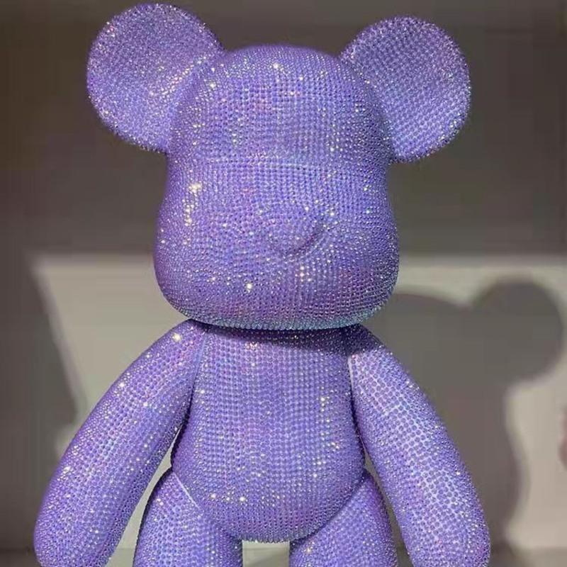 黑色材料包熊胚18cm贴钻diy手工暴力熊材料包玩偶摆件熊玩具公仔情人