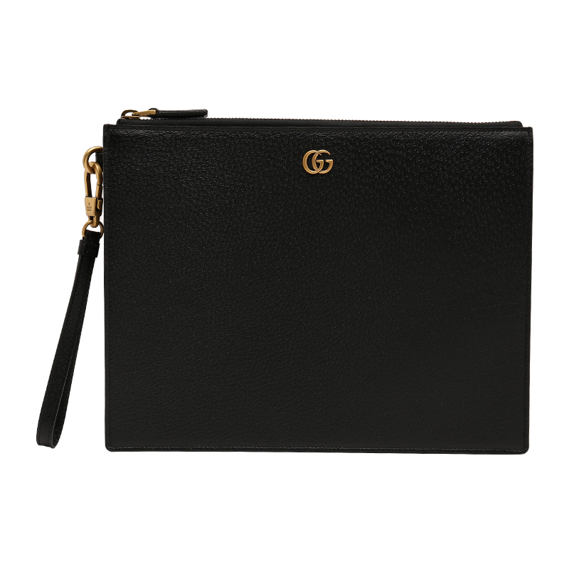 gucci古驰2020年春夏新品男士黑色牛皮革手包手拿包钱包卡包卡夹钱夹