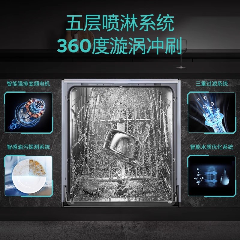 西门子SJ43HS01KC 嵌入式精准涡流洗96h存储14套蒸饭柜高清大图