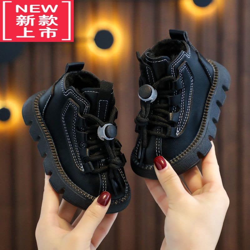 可莉允儿童大棉鞋子男童女童冬鞋短靴加绒加厚宝宝马丁靴子幼童鞋雪地靴图片