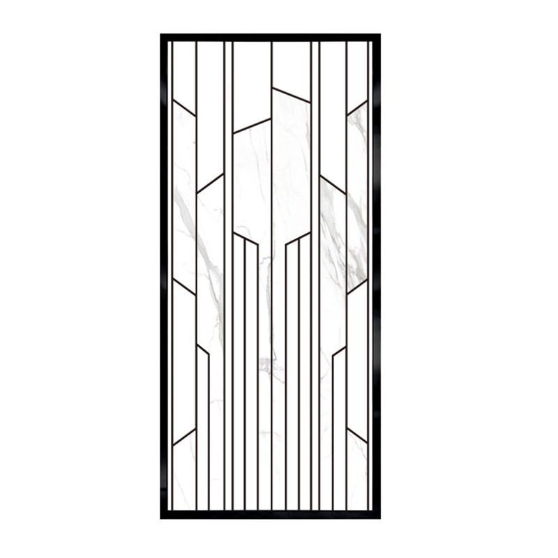 折屏现代简约屏风隔断墙玻璃客厅装饰卧室玄关洗手盆小户型轻奢 黑色3定制尺寸