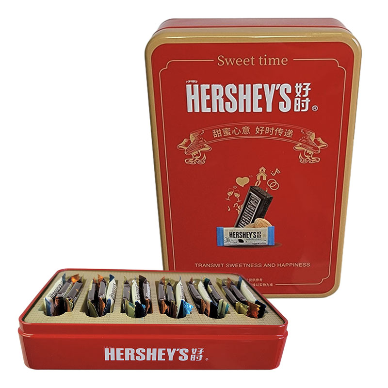 Hershey's好时巧克力排块铁盒礼盒装6-18颗结婚喜糖情人节日礼物 红色长方盒18颗排块 好时